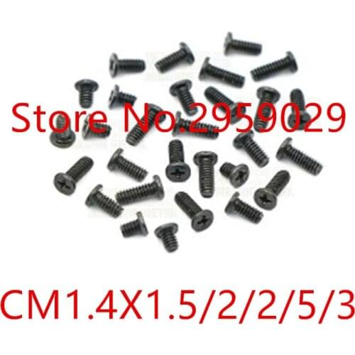 1000pcs m1.4*1.5/2/2.3/3/4 m1.4 CM Thin flat head philips machine screw mobile screw steel black zinc plated