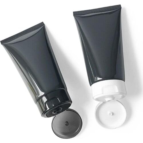 120ml 40pcs/lot Dark Grey Empty Plastic Make up Flip Cap Soft tube Cosmetic Facial Cleanser Hand Cream Packing Squeeze Tube