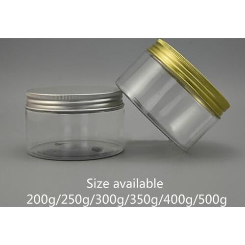 150g 200g 250g 300g 350g 400g 500g Empty Plastic Clear Jar Cosmetic Cream Lotion Storage Container Candy Tea Sugar Bottle 10pcs