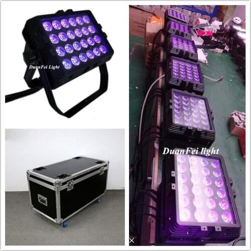4pcs/Flightcase) 24x18w outdoor city color rgbwauv ip65 6in1 led city color stage lighting led wall washer dmx