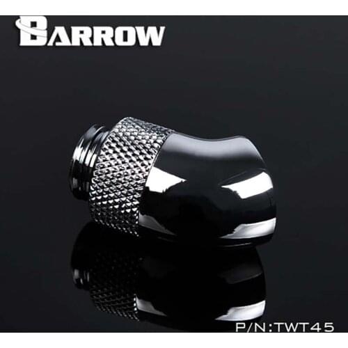 Barrow TWT45-B01 Rotary Fittings,45degree,Black/Silver/White/Gold,water cooler heatsink gadget Adapter