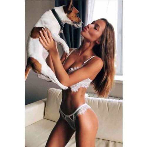 Merry See White Lace Bra Panty set