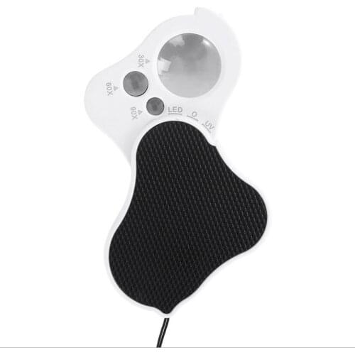 30X 60X 90X Illuminated Lupa Microscope StudentScience Experiment LED Light Source Lamp Checking Antique Magnifying Glass