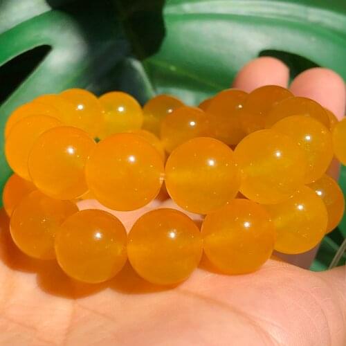 Natural Stone Dark Yellow Chalcedony Jades Beads Mineral Loose Spacer Beads For Jewelry Making DIY Bracelet Necklace 4-12mm