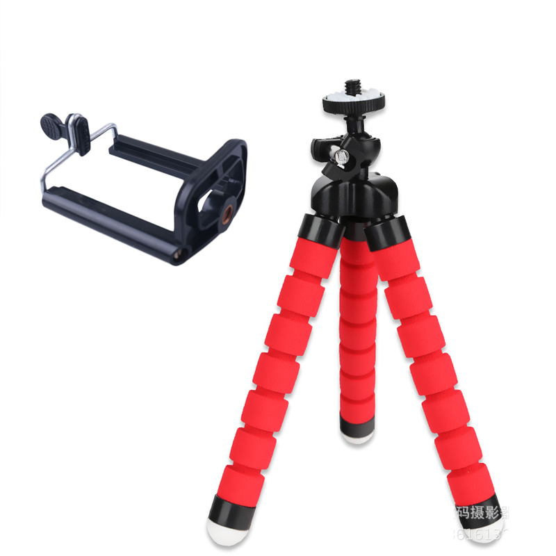 Stand Flexible Sponge Octopus Mini Tripod for IPhone Mini Camera Huawei Xiaomi Samsung Gopro Flashlight Phone Tripod HolderClip