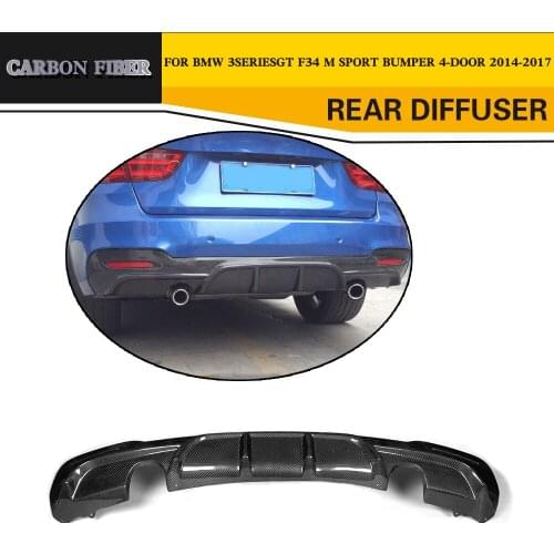 Carbon Fiber Rear Bumper Diffuser Lip for BMW 3 Series GT F34 M Sport Bumper 4-Door 2014-2017