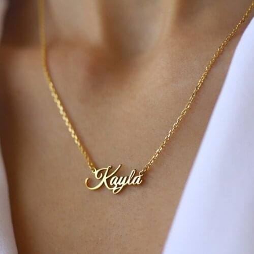 HUHUI Customized Name Necklace Stainless Steel Necklace For Women Nameplate Pendant Choker Personality Jewelry Birthday Gift