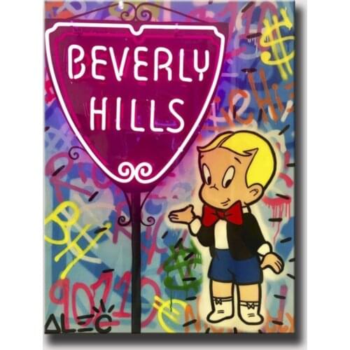 Picture Home Decor Neon Modular Canvas Richie Rich Painting Graffiti Modern Printed Cartoon Poster Wall Art Living Room Frame