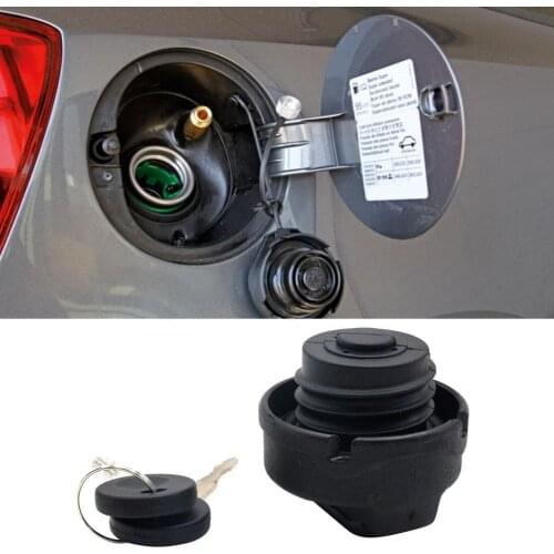 Gas Tank Caps Durable Well-sealed ABS Universal Car Fuel Tank Caps with 2 Keys 191201551 for VW Cabrio 1995-1998