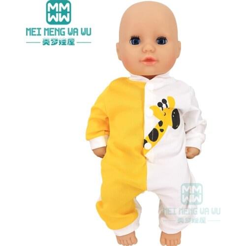 Doll clothes for 43cm toy new born doll accessories Cartoon one-piece crawling clothes
