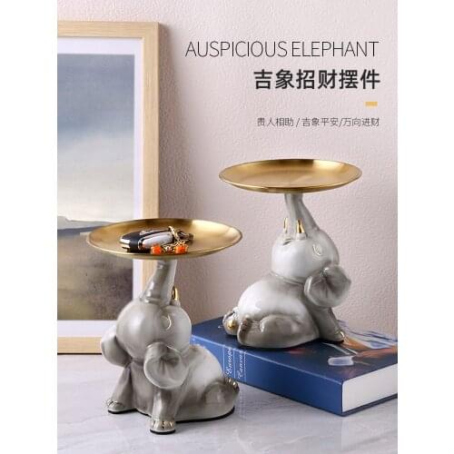 Creative Lucky elephant The key to receive porch decorations for gift resin embellishments home decoration accessories