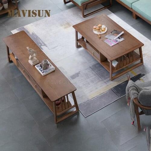 Nordic Small Apartment Balcony Creative Light Luxury Coffee Table Center Table And TV Cabinet Combination For Living Room