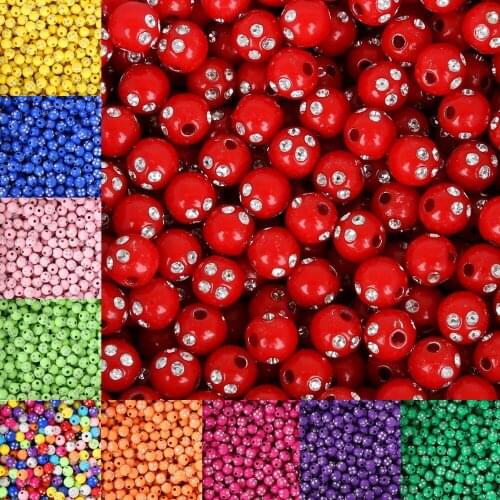 Multi Colors 8mm Approx 100pcs Round Shiny Acrylic Beads Loose Spacer Beadsfor Jewelry Making DIY Bracelet Necklace Accessories