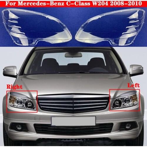 Car Front Headlight Cover For Mercedes-Benz C-Class W204 2008-2010 Lampcover Lampshade Head Lamp light glass Lens Shell Caps