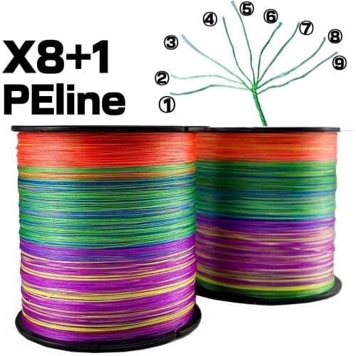 JOF 9 Strands PE Fishing Line Raid Fishing Line 500M Multifilament Fishing Wire Carp Fishing Line Tool