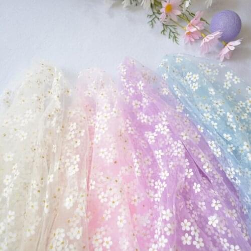 Small Plum Blossom Tulle Soft Flower Floret Mesh Handmade Craft Ornament Baking Decoration Sunflower Printed Mesh Fabric Supply