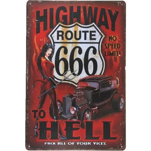 Highway to hell Metal Sign vintage crosses wall sticker Home Decor pin up poster wall art garage
