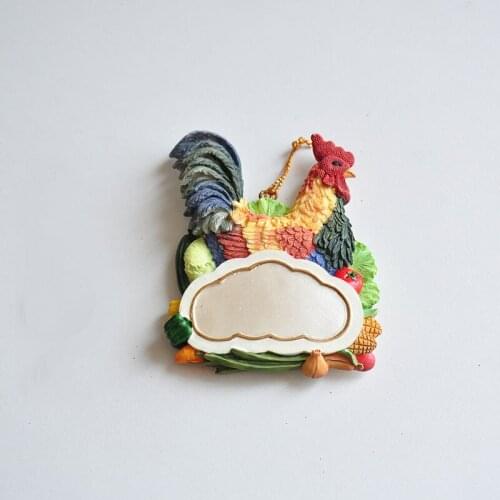 Foreign trade country hand-painted vegetable rooster pendant refrigerator magnet fun collection boutique pendant decorative gift
