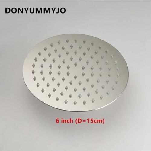 6 inch Ultrathin Rain Shower Head Stainless Steel Round Showerhead Chrome Finish Shower Sprayer Top Bathroom Faucet Accessories