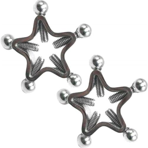 Stainless Steel Non Piercing Nipple Rings Star Nipple Ring Nipple Clip Nipple Clamps Breast Stimulation Sex Toys for Women 2 pcs