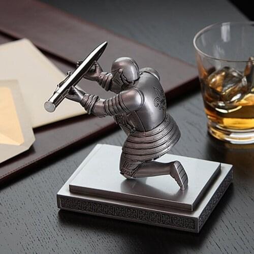 Office Accessory Organizer Pen Stand Pen Holder Executive Knight Pen Holder Knight-kneeling Pen Holder for Office Desk Organizer