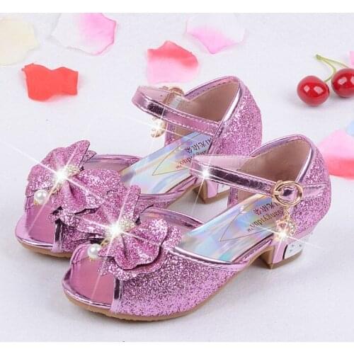 New Summer Princess Sandals fashion high heels sandals princess style party prom shoes for girls Leather sandals