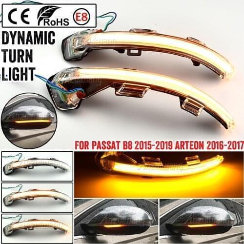 LED Turn Signal Light For VW Passat B8 Variant Arteon Rearview Side Mirror Dynamic Sequential Blinker Indicator 2015 2016 2017