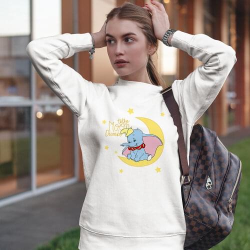 Disney Top Brand Dumbo Exquisite Printed Women Sweatshirts Fashion Trend Teens Girls Favorite Hoodies Kawaii Sweet Style Cartoon