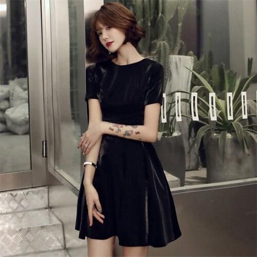 2020 Vintage Velvet Elegant Mini Dress Summer Autumn Short Sleeve Plus Size Dress Women Bodycon Party Vestidos Large Size M-6XL