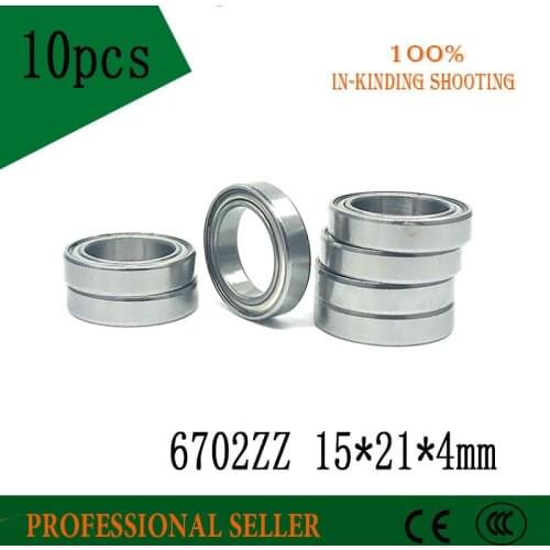 10pcs 6702ZZ Bearing ABEC-3 15x21x4 mm Thin Section 6702Z Ball Bearings 61702 ZZ 6702z