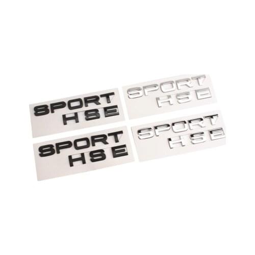 1X Chrome glossy Matt silver Black SPORT HSE Large Letter Boot Badges Emblem Car Sticker for Range rover Land rover car stickers