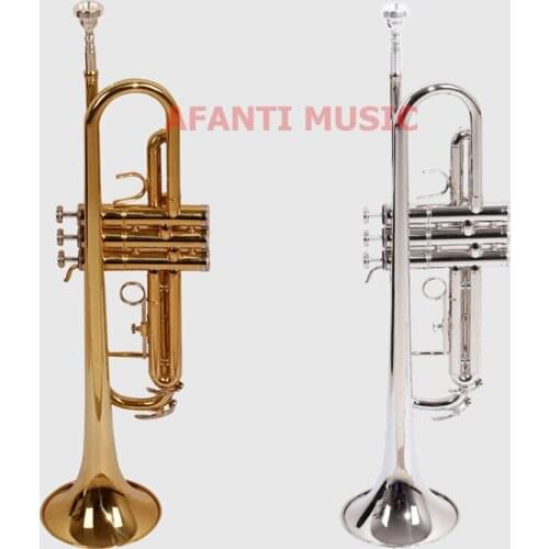 Afanti Music Bb tone / Yellow Brass / Nickel Plated Trumpet (ATP-1442)