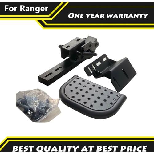 Car Steel Rear Side Step Fit For Navara NP300 2016+ Ranger raptor T6 T7 T8 Hilux Revo 2021 D-max Retractable Steel Foot Step bar