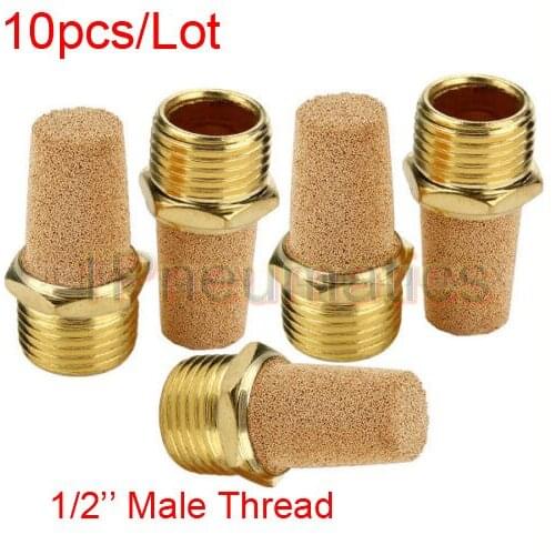 Free Shipping 10PCS/Lot 1/2" BSPT Pneumatic Brass Muffler Easy Install B-15