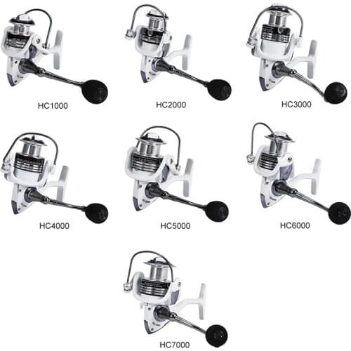1PCS Large Fishing Reel Metal Wire Cup Rocker HC1000-7000 Series Arm Spool Spinning Reel Carp Fishing Reel 13+1 Ball Bearing