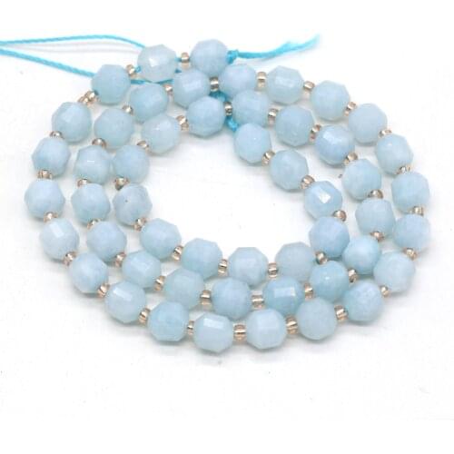 Natural Semi-precious Stone Beads Aquamarine Beaded for Jewelry Making DIY Necklace Bracelet Accessories Size 6mm