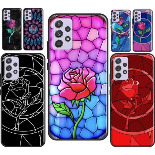 Stained Glass Rose Galaxys For Samsung A21S A20e M31S A71 A51 A41 A31 A11 A70 A50 A12 A32 A42 A52 A72 Phone Cover