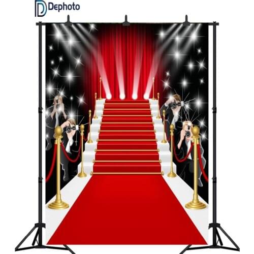 DePhoto background photography long red carpet glitter wedding backdrops photocall fantasy props photobooth photo studio