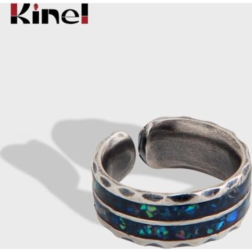 Kinel Real Silver 925 Jewelry Vintage Personality Adjustable Rings For Women Party Elegant Accessories 2021 New