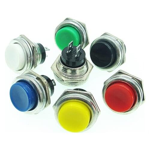 Button Switch Momentary 2Pin OFF-(ON) SPDT CQC UL ROHS 16MM large New No Lock 3A/250V Button Switch