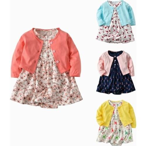 Baby Rompers Cotton Full Coat 2piece Girls Clothing Sets Princess Dresses Newborn Infant Jumpsuits Toddler Spring Girl Clothes