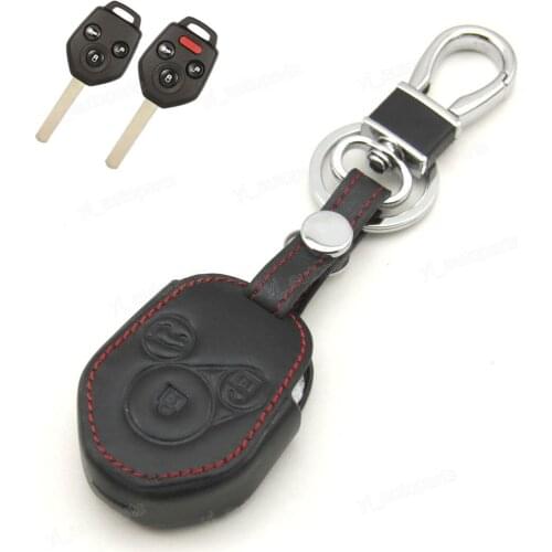 Leather Case Cover Holder Fit For Subaru Outback Forester Impreza WRX Legacy Remote Key 3 Buttons CWTWBU766 CWTWB1U811