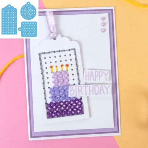 Round Square Scallop Border Tags Stitch It Collection Cutting Dies Set for DIY Scrapbooking 2021 Craft Paper Cards Embossing Die