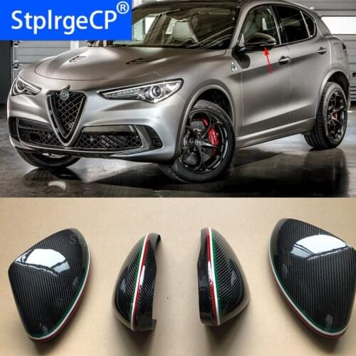 For Alfa Romeo Giulia 952 Stelvio 949 2016-2019 Accessories 100% Real Carbon Fiber Side Mirror Cover Cap Replacement Caps Shell