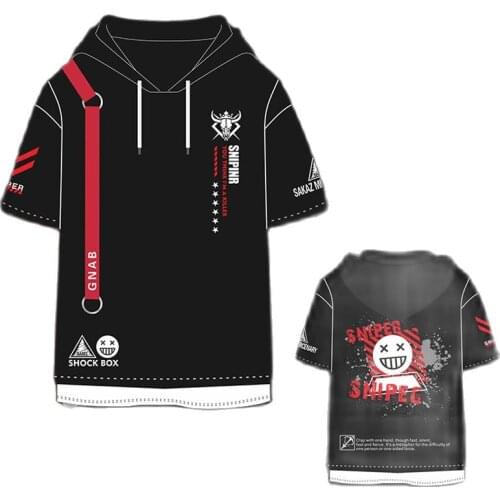 Anime Arknights W Cosplay Summer Fashion Hooded T-shirt Men Women Cotton Short Sleeve Tee Tops Casual Shorts Set Student suits