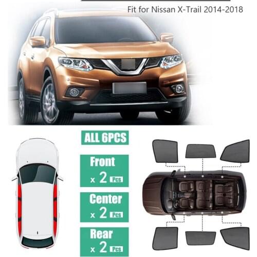 Side Windows Magnetic Sun Shade UV Protection Ray Blocking Mesh Visor Fit For Nissan X-Trail 2014-2018