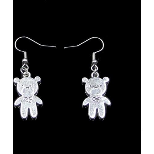 Fashion Handmade Simple Design 24*14mm Bear Bow Drop Earrings For Women Gift Fashion Jewelry Cute Small Object
