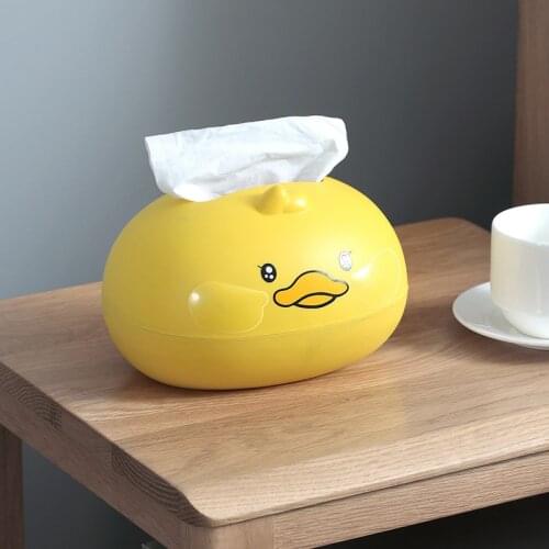 Cartoon Duck Animals Tissue Box Innovative Cute Desk Organizer Box Container for Office Bedroom Bathroom Decorations TS2