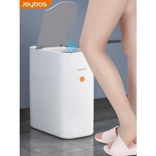 Joybos Smart Sensor Trash Can Waterproof Garbage Bucket Automatic Dustbin for Bathroom Kitchen Cabinet Storage Narrow Bin JBS18