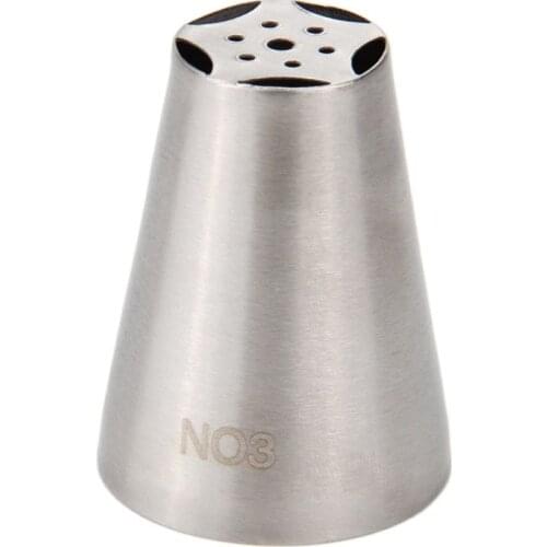 Free Shipping Stainless Steel 18/8 Standard Russian Flower Pastry Piping Nozzle Cake Decorating Icing Tips #NO3